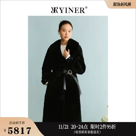 YINER音儿专选女装冬季兔毛毛皮保暖外套皮草大大衣图片