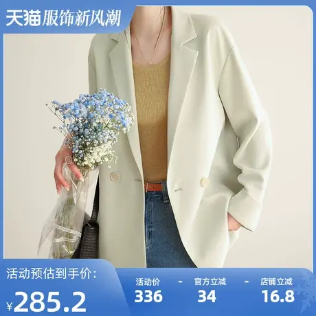 嘉茱莉2025年春秋新款西装外套女高级设计感小众休闲小西服女上衣图片
