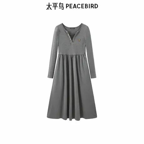 【商场同款】太平鸟女装2025秋季新款假两件拼接连衣裙A1FAE3360图片