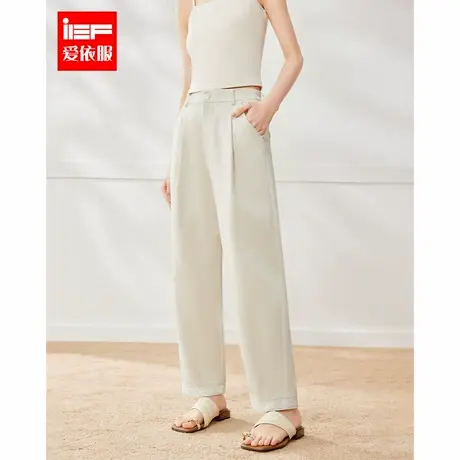 IEF/爱依服裤子2025夏季新款韩版简约通勤气质百搭九分哈伦裤图片