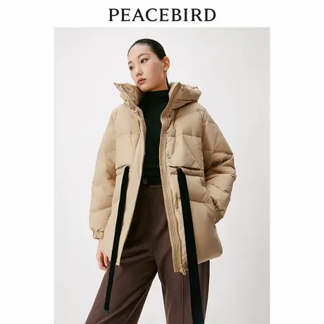 【商场同款】太平鸟女装2023年冬季一手长连帽羽绒服A1ACD4539图片