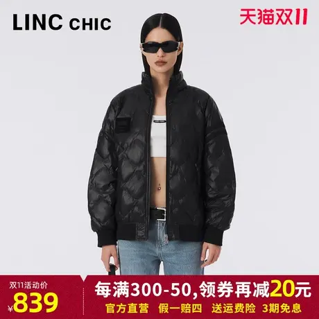 LINCCHIC金羽杰羽绒服女2023年秋冬新款潮酷飞行员夹克Y23802062图片