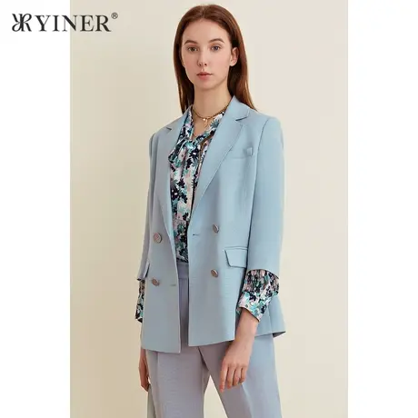YINER音儿女装夏季休闲简约七分袖醋酸短外套图片