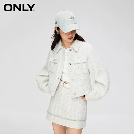 ONLY奥莱夏季小香风气质灯笼袖翻领短款外套女图片