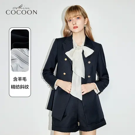 V&A联名 missCOCOON西装外套女2023新款春秋气质垂感休闲西服上衣图片