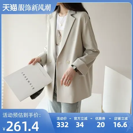 西装外套女春秋韩版英伦风网红休闲设计感小西服女上衣短款小个子图片