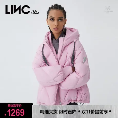 LINC金羽杰羽绒服女2023年冬新款反季专柜断码清仓短款女款面包服图片