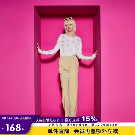 Juicy Couture橘滋春夏新款服饰秋缤纷水果满印宽松女式针织衫图片