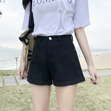 牛仔短裤女2023新款夏高腰显瘦阔腿宽松a字大码热裤潮ins夏天薄款图片