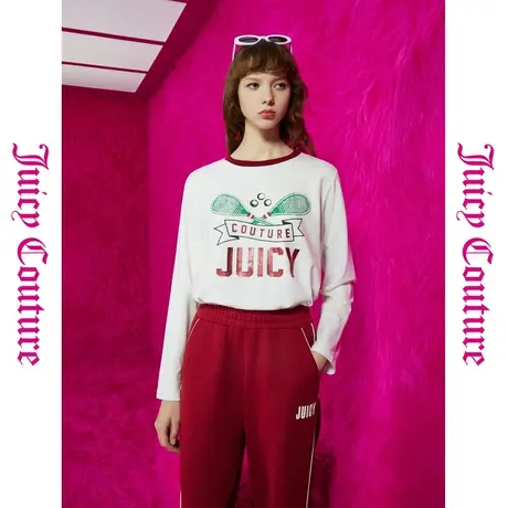 Juicy Couture橘滋头号玩家网球复古版印花女式针织衫图片