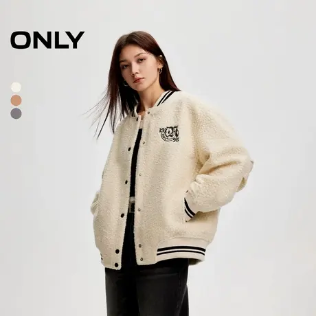 ONLY奥莱夏季潮流口袋字母刺绣棒球领撞色棉服女图片