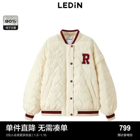 【商场同款】乐町冬季新款学院风棒球式羽绒服女C2ACD4317图片