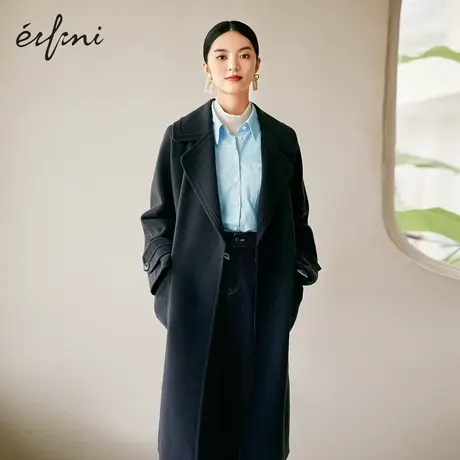 【商场同款】伊芙丽毛呢外套长款气质羊毛大衣女冬季1CB170511图片