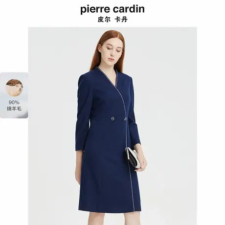 【皮尔卡丹女装】年秋季通勤端庄小众长袖连衣裙【专柜正品】图片