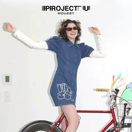 【PROJECT U】MOUSSY 夏季甜美趣味印花牛仔连衣裙010HSL13-0351图片