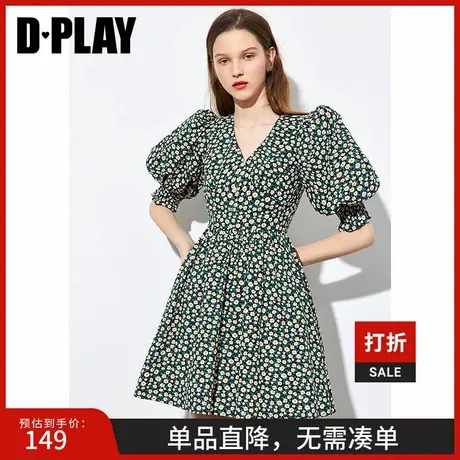 DPLAY德帕拉秋装年新款女法式复古碎花连衣裙小个子雏菊裙子图片
