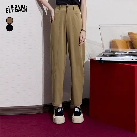 妖精的口袋宽松直筒西装裤女2024春秋新款宽松显瘦休闲裤哈伦裤潮图片