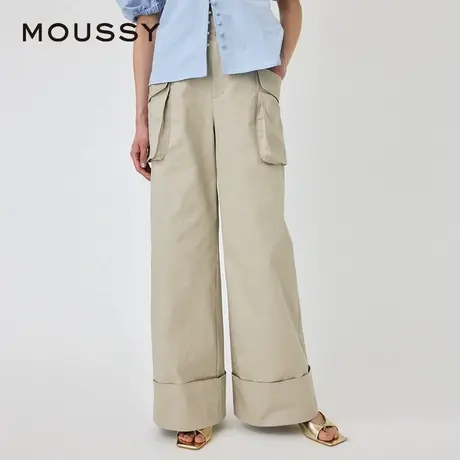 MOUSSY 夏季时髦机能风折边阔腿工装休闲裤010HSS30-0900图片
