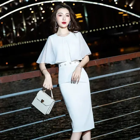 白色高级感晚礼服裙2023新款小个子轻奢高端宴会名媛气质连衣裙女图片