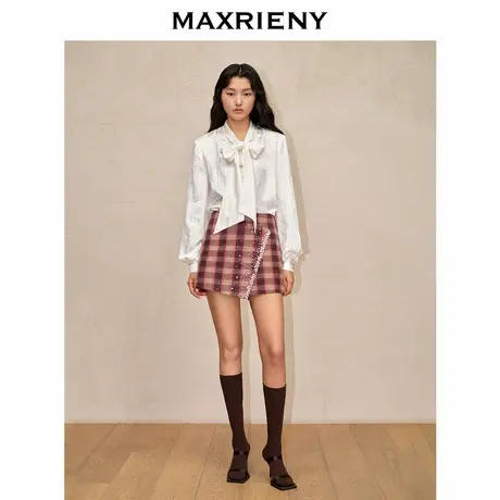 【奥莱】MAXRIENY复古浪漫珍珠流苏裙裤图片