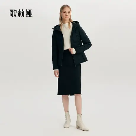 歌莉娅短款羽绒服女装冬季新款轻薄保暖鹅绒服连帽外套1ADC8B600图片