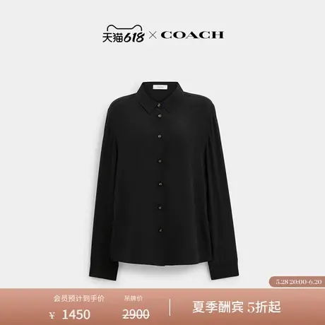 COACH/蔻驰女士衬衣设计感上衣黑色图片
