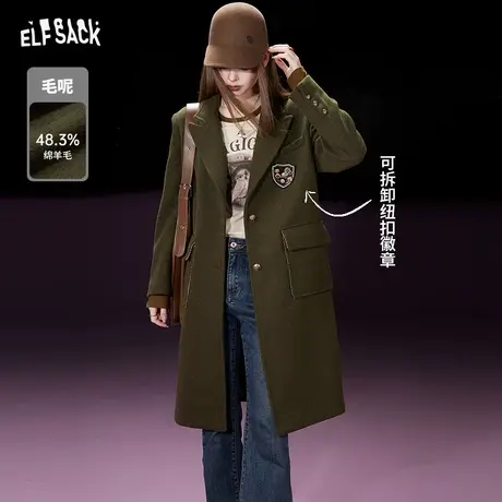 ZR真维斯杏色加绒裤子女秋冬2023新款灯芯绒直筒裤小个子阔腿裤女商品大图