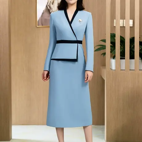 首尚格释拼接假两件连衣裙春款女装2025年新款修身显瘦时尚包臀裙图片
