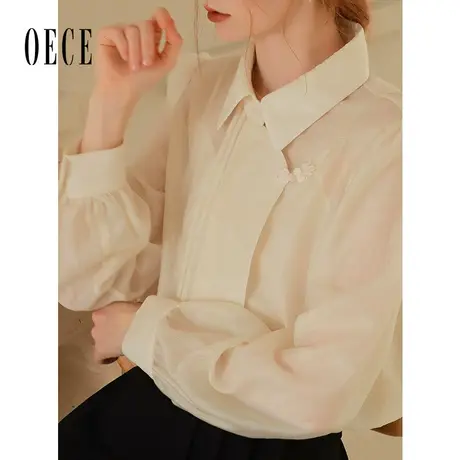 Oece2022秋冬新款女装 撞色复古学院风羽绒服小个子外套图片