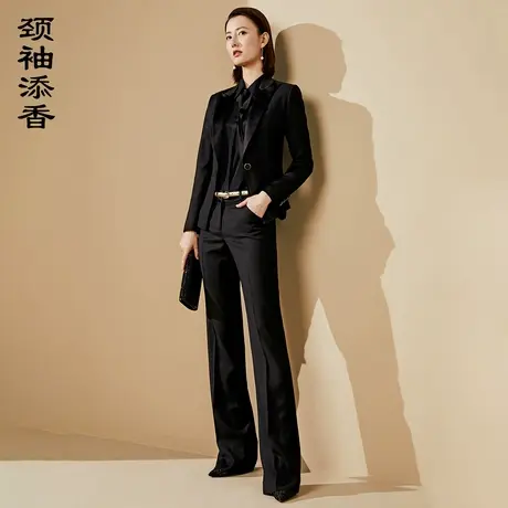 颈袖添香2024春秋新款OL气质职业装时尚正装小西装裤套装女图片