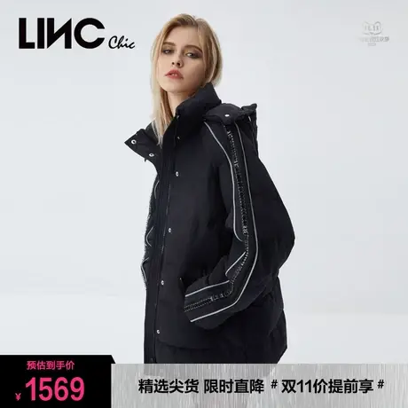 LINC金羽杰羽绒服女2022冬新款反季连帽中长款女款面包服断码清仓图片