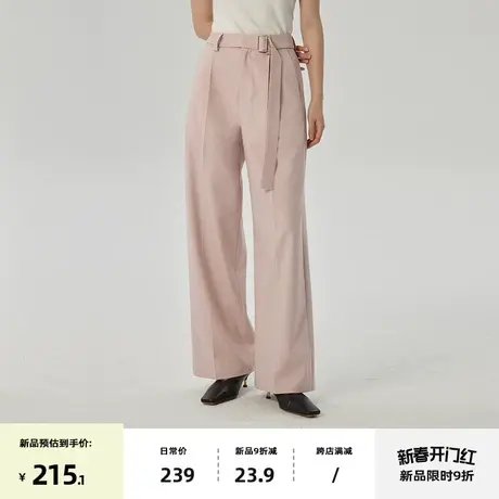omont蛋挞家 复古阔腿西装裤女春季新款垂感高腰显瘦休闲裤子图片