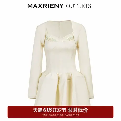 【奥莱】MAXRIENY甜辣妹芭蕾风气质连衣裙秋季收腰裙子女图片