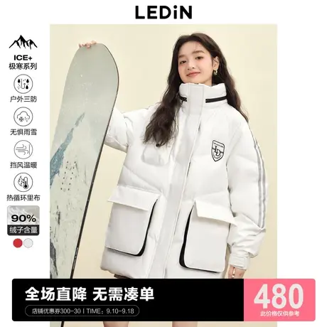 乐町工装口袋羽绒服休闲冬季新款白色极寒羽绒女宽松设计感小众图片