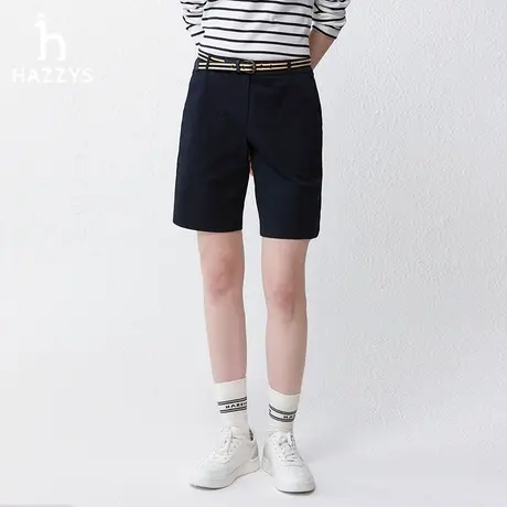 【百慕五分裤】Hazzys哈吉斯奥莱春夏季新品休闲直筒裤宽松短裤女图片