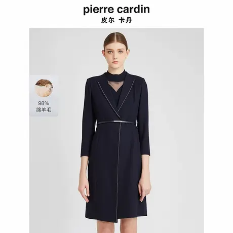 【皮尔卡丹女装】春秋高频通勤职业羊毛连衣裙【专柜正品】图片