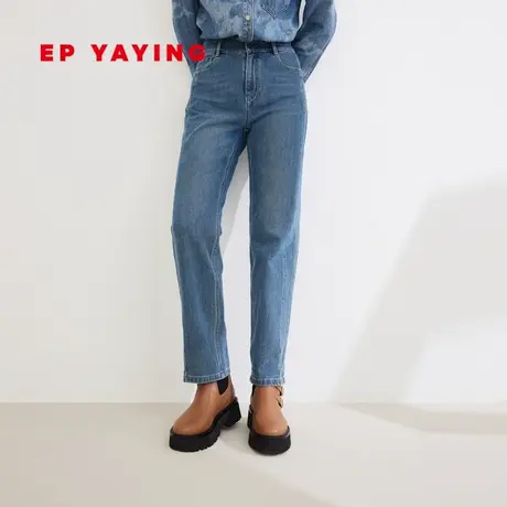 EP YAYING雅莹女装 复古四面弹直筒烟管牛仔裤 春夏商场同款J609A图片