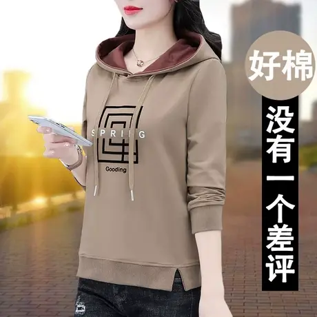 恋上17号连帽套头卫衣女春秋2023年新款长袖休闲显瘦韩版时尚百搭图片