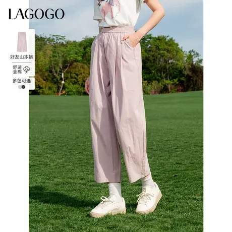 LAGOGO轻薄透气纯棉山本休闲裤女拉谷谷2025年夏季新款宽松裤子图片
