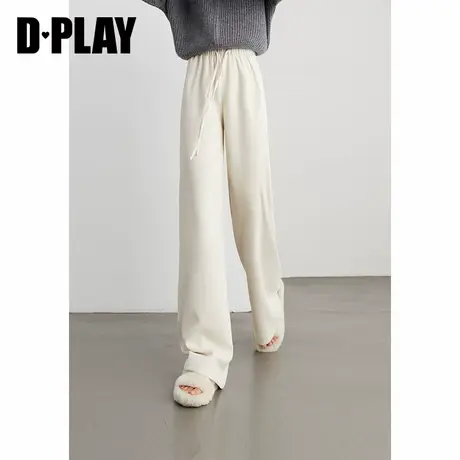 DPLAY【惠品】2025年春季新款白色裤子女加厚直筒运动休闲裤长裤图片