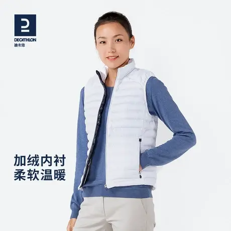 迪卡侬保暖棉马甲女士无袖轻便背心茄克防泼水高尔夫百搭背心SAG2图片