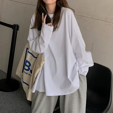 早秋白色打底衫女装长袖内搭春秋季冬上衣服2024新款百搭t恤ins潮图片