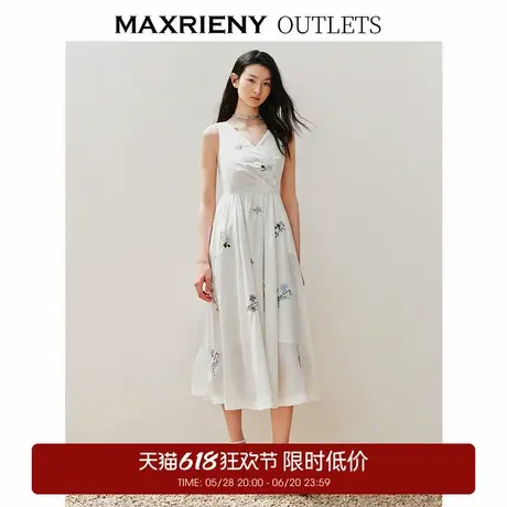 【奥莱】MAXRIENY浪漫优雅感连衣裙园艺风裙子修身图片