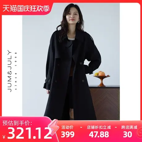 嘉茱莉2023年新款风衣外套女春秋中长款韩系风格穿搭今年流行上衣图片
