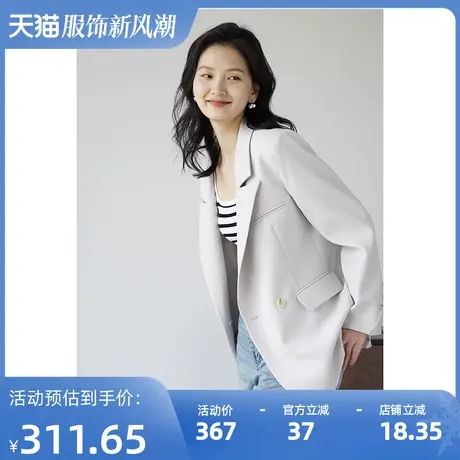 嘉茱莉2025年夏季新款西装外套女小个子宽松薄款西服上衣设计感图片
