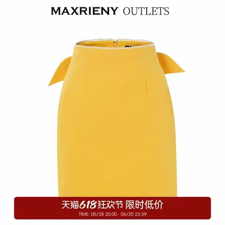 【奥莱】MAXRIENY法式园艺风包臀裙夏款半身裙后背蝴蝶结裙子图片