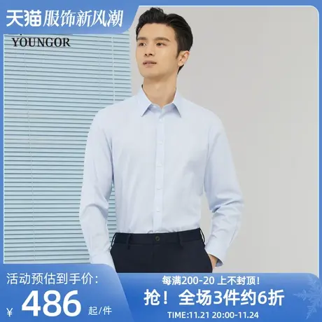 雅戈尔奥莱 商场同款男士长袖衬衫秋季新款官方商务休闲免烫衬衫图片