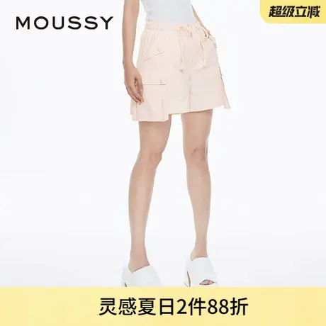 MOUSSY 夏季街头运动休闲风多口袋松紧腰短款工装裤028HSZ30-1801图片