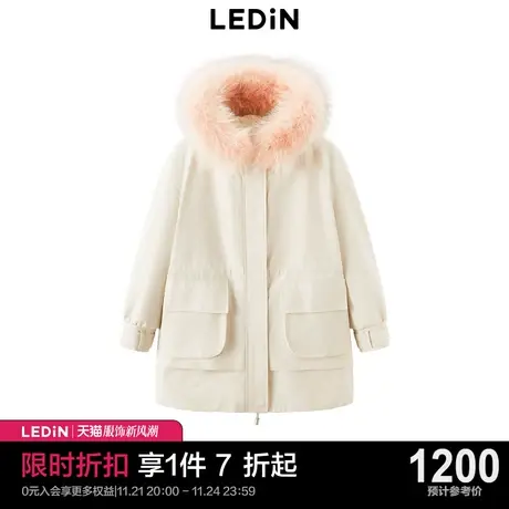 乐町甜美派克服2022冬季新款中长款厚外套C5ADC4L04图片