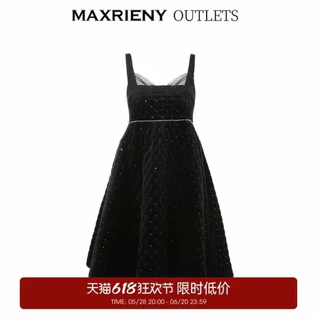 【奥莱】MAXRIENY夹棉吊带娃娃裙冬季蝴蝶结连衣裙女图片